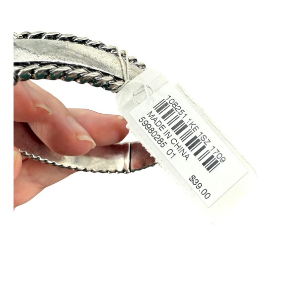 J. Jill Hinged Bracelet Bangle Silver Tone Braided Rope Magnetic Classic Polish - Picture 14 of 15